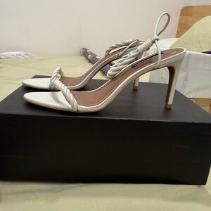 BCBGMaxAzria Ivory Twisted Strap Heels